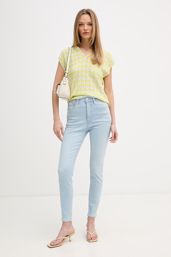 Calvin Klein Jeans skinny kavbojke ženske LV047F701G modra SS26