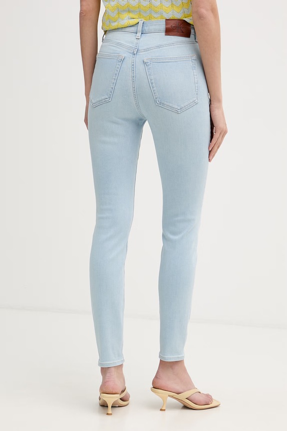 Oblačila Calvin Klein Jeans skinny kavbojke ženske LV047F701G modra