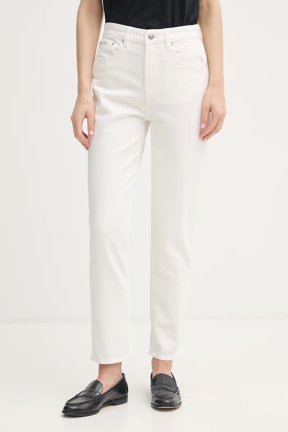 Calvin Klein Jeans jeansy mom fit damskie beżowy LV047F703G