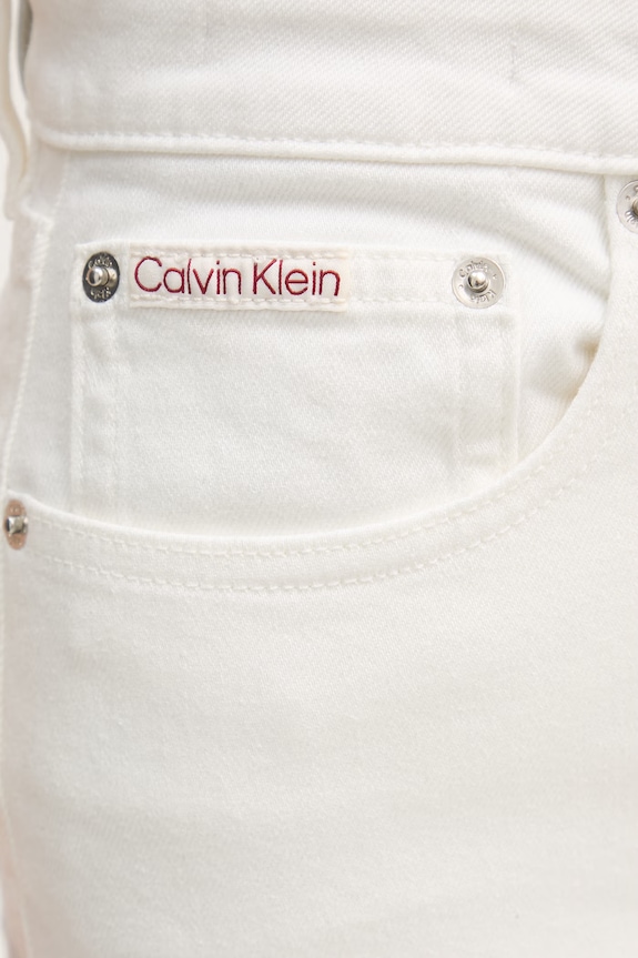 Calvin Klein Jeans jeansy mom fit damskie beżowy LV047F703G
