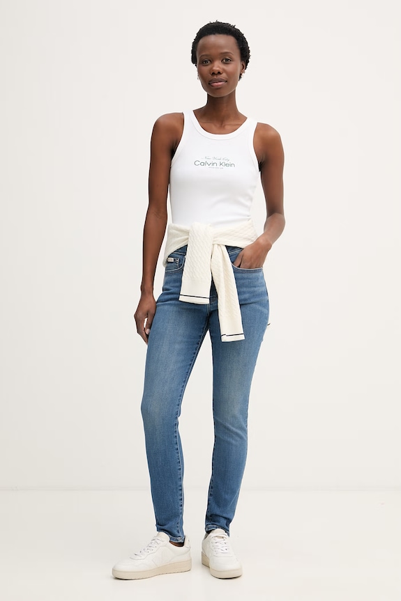 Calvin Klein Jeans blugi skinny pentru femei LV047F704G albastru SS26