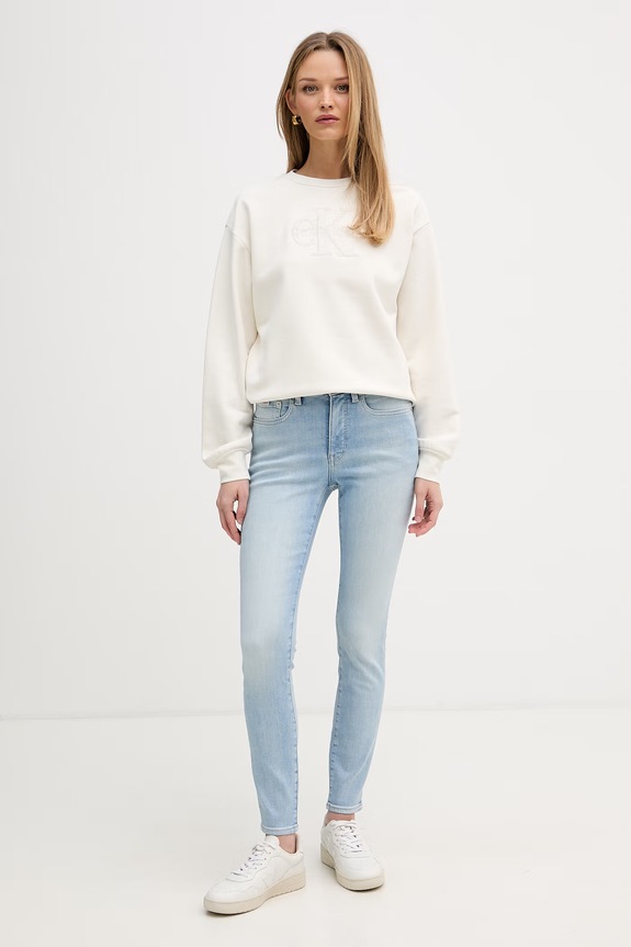 Calvin Klein Jeans skinny kavbojke ženske LV047F705G modra SS26