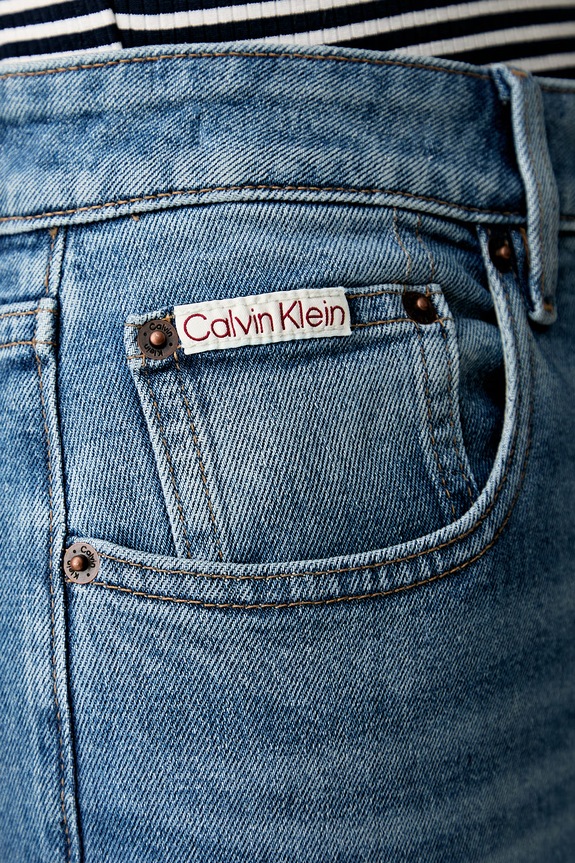 Calvin Klein Jeans rifle straight dámske modrá LV047F711G