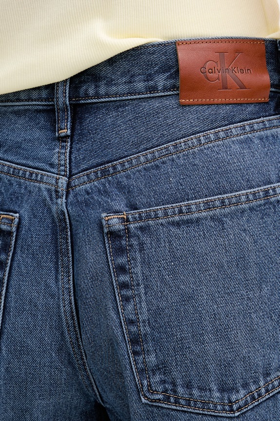 Calvin Klein Τζιν wide leg γυναικεία σκούρο μπλε LV047F727G