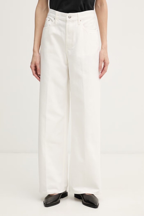 Calvin Klein Jeans blugi relaxed fit pentru femei bej LV047F742G