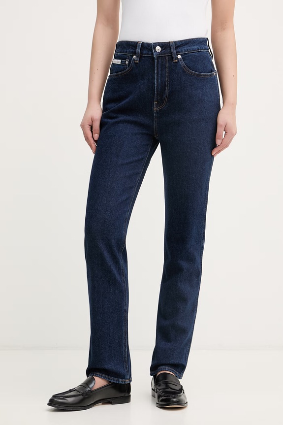 Calvin Klein Jeans rifle slim fit dámske tmavomodrá LV047F749G