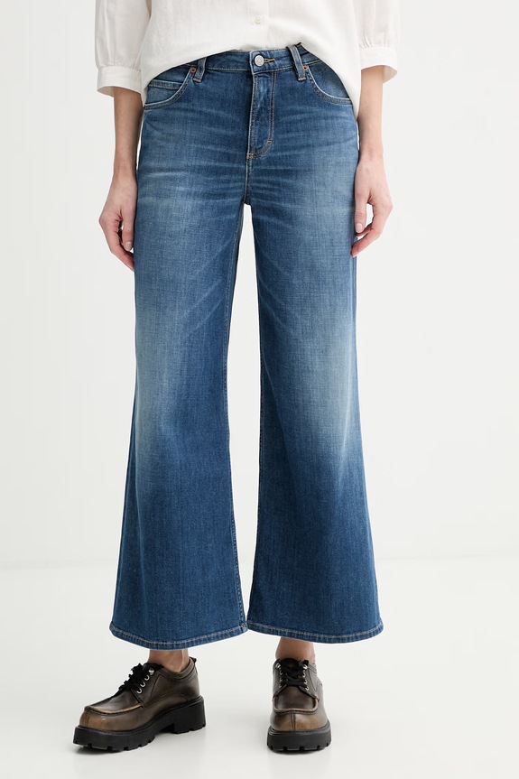 Marc O'Polo blugi wide leg pentru femei bleumarin 5000013167