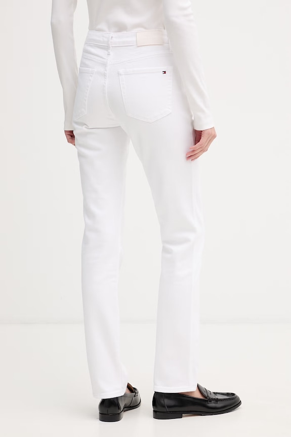 Ρούχα Tommy Hilfiger slim fit γυναικεία WW0WW48579 λευκό