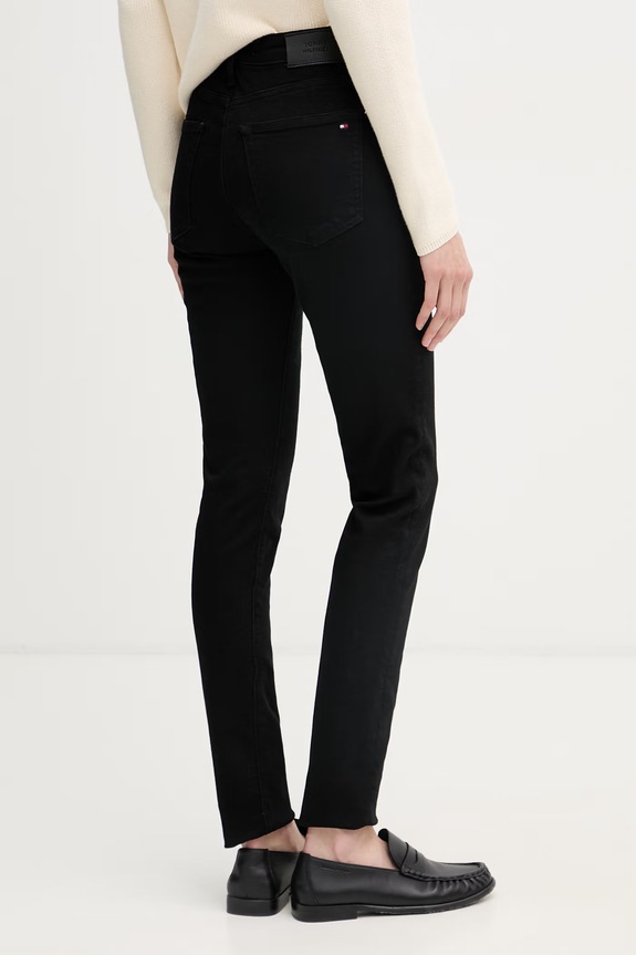 Odjeća Tommy Hilfiger skinny traperice za žene WW0WW50626 crna