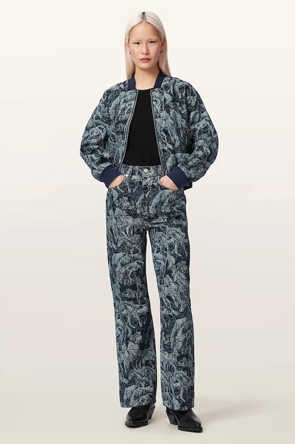Oblečenie AllSaints rifle boyfriend dámske BLAKE W024EE tmavomodrá