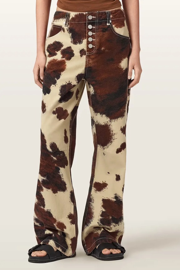 AllSaints jeansy TAY brązowy W042EE