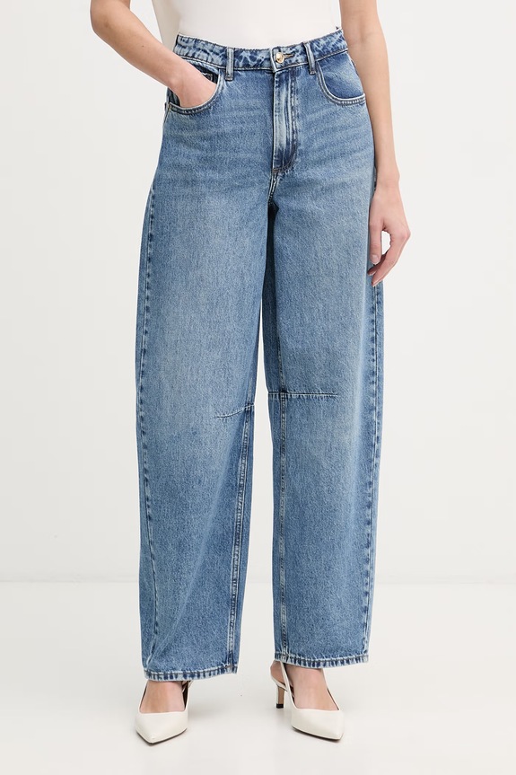 Gaudi jeansy barrel damskie niebieski 611BD26030