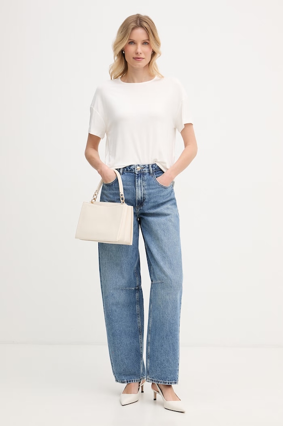 Gaudi jeansy barrel damskie 611BD26030 niebieski SS26