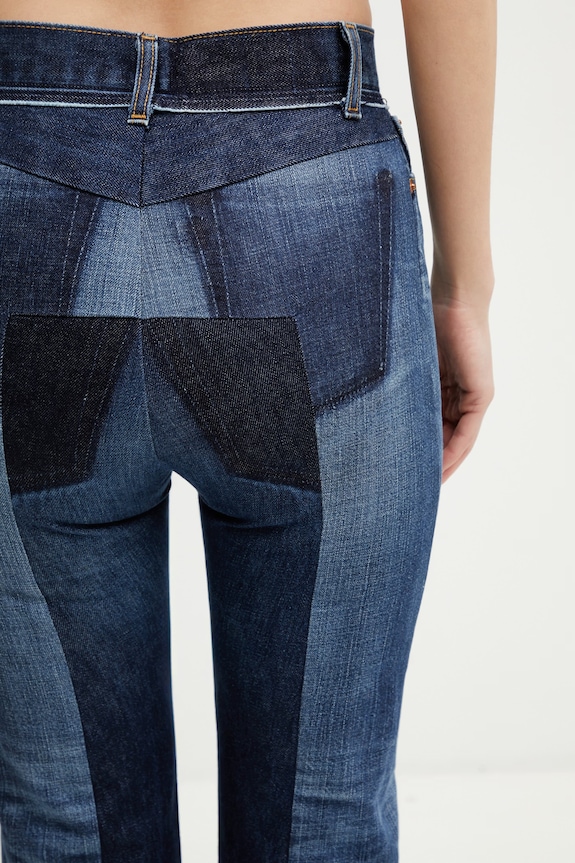 Vetements Iconic Cut-up дънки straight дамски WE76DP343N3 син