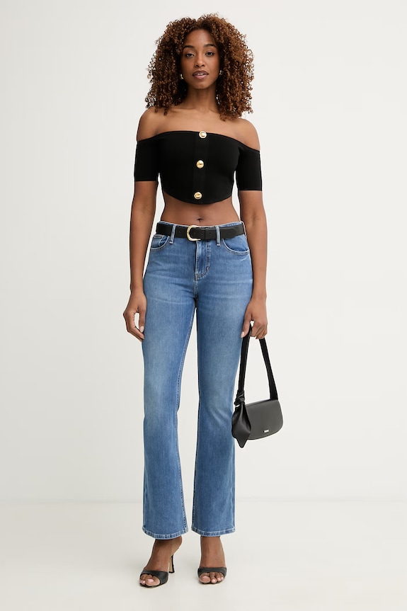 Guess jeansy flare damskie W6GA0L.D0725 niebieski SS26