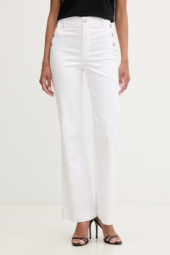 Guess hlače za žene s lyocellom NEW FAYE bijela W6GA0P.W2440