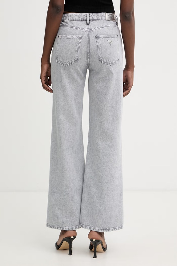 Odzież Guess jeansy wide leg damskie W6GA1A.D0711 szary