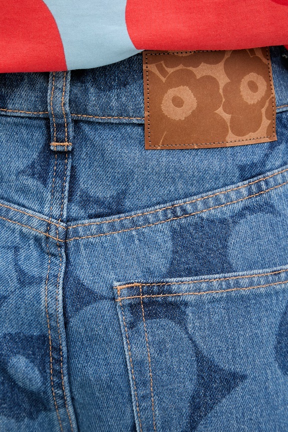 Marimekko široke traperice za žene plava 095183