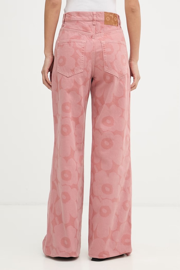 Oblečenie Marimekko rifle wide leg dámske 095193 ružová