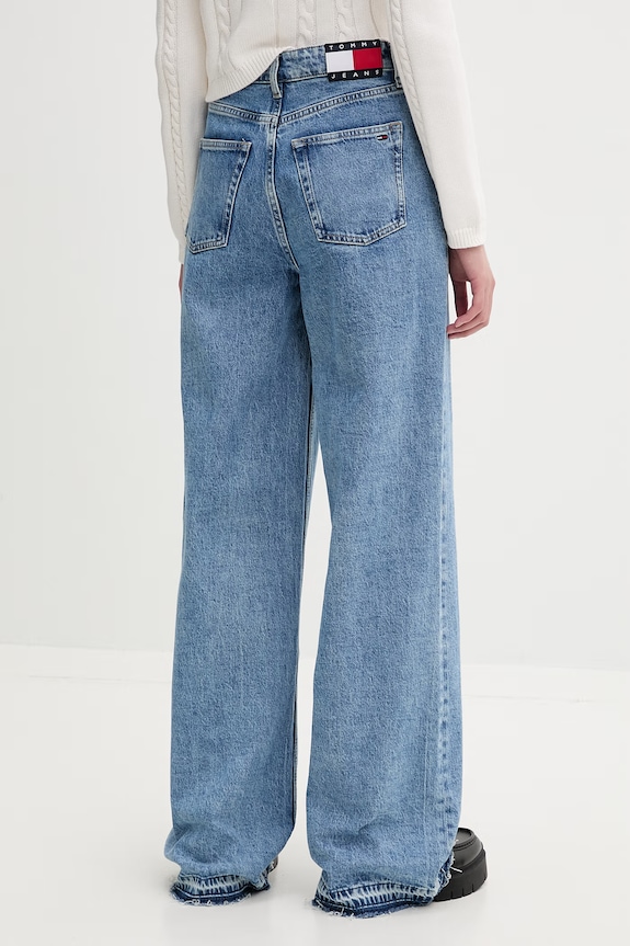 Odzież Tommy Jeans jeansy wide leg damskie DW0DW22641 niebieski