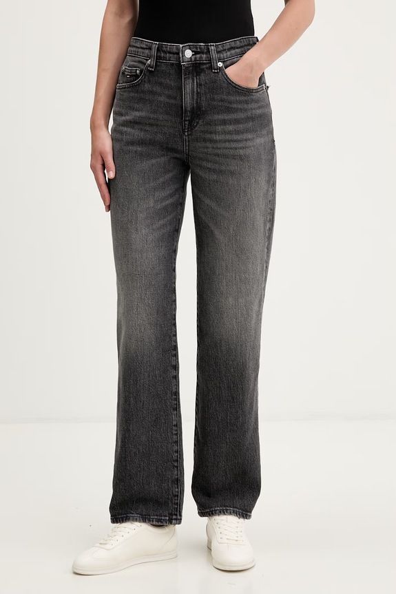 Tommy Jeans jeansy straight damskie czarny DW0DW22649