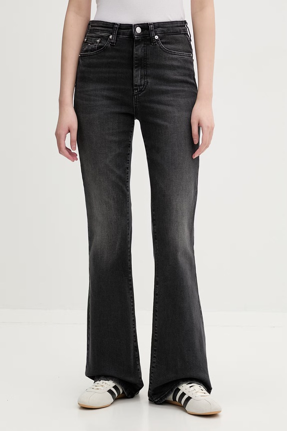 Tommy Jeans jeansy flare damskie czarny DW0DW22656