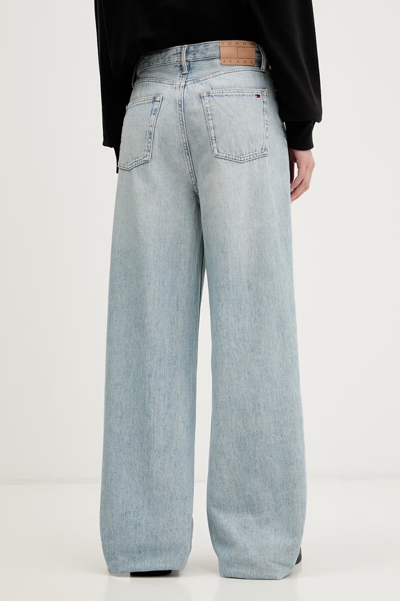 Odzież Tommy Jeans jeansy wide leg damskie DW0DW22659 niebieski