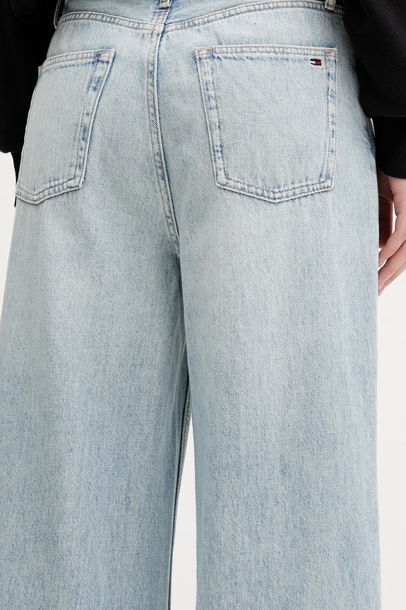 Tommy Jeans jeansy wide leg damskie niebieski DW0DW22659