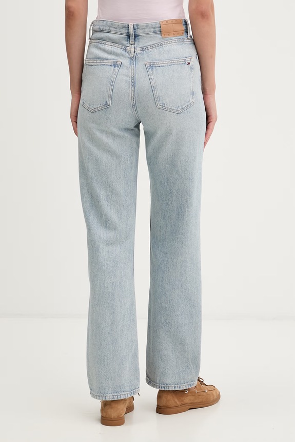 Odzież Tommy Jeans jeansy straight damskie DW0DW22660 niebieski