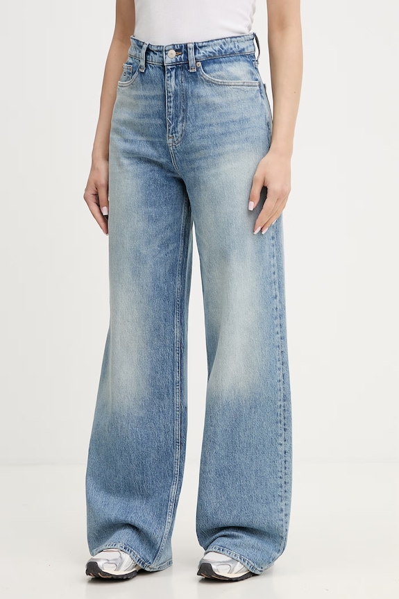 Tommy Jeans blugi wide leg pentru femei albastru DW0DW22746