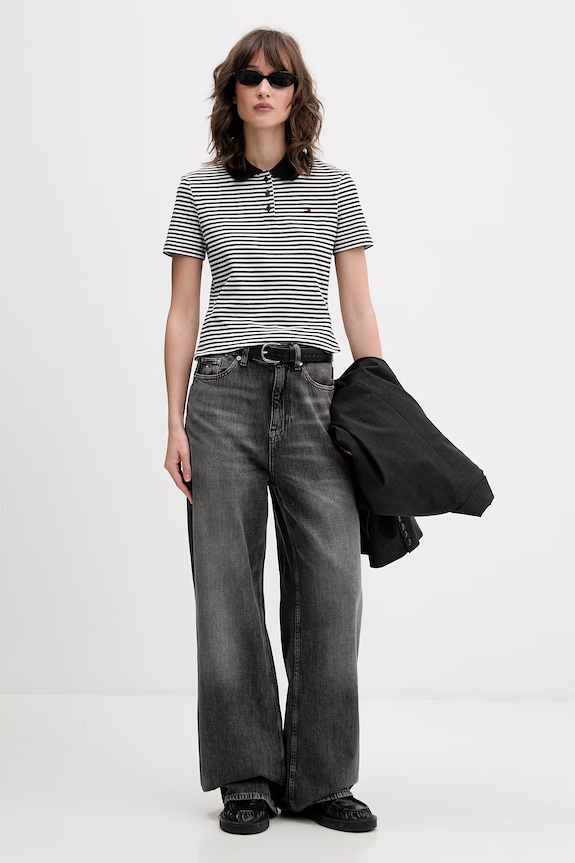 Tommy Jeans wide leg džíny dámské DW0DW22755 černá SS26