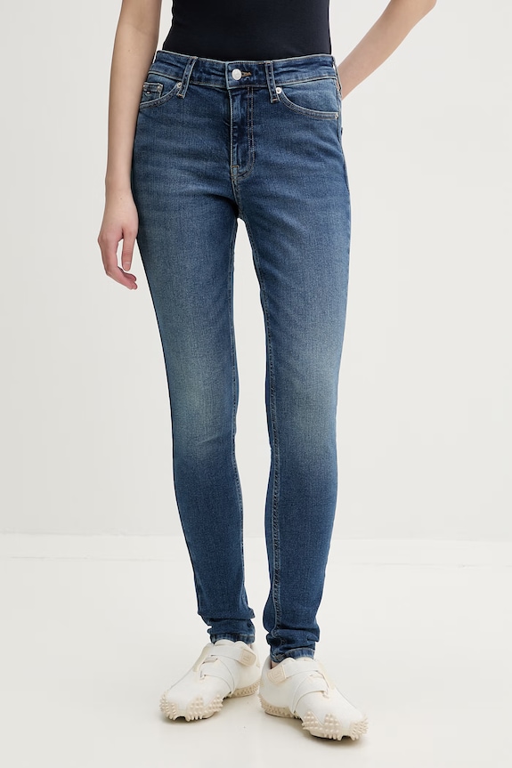 Tommy Jeans blugi skinny pentru femei bleumarin DW0DW22772