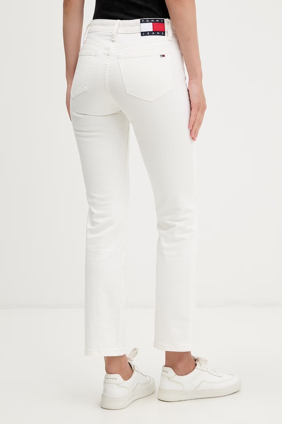 Odzież Tommy Jeans jeansy slim fit damskie DW0DW22986 biały