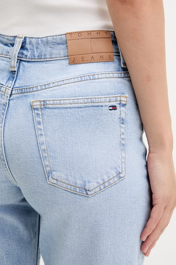 Tommy Jeans jeansy straight damskie niebieski DW0DW22987