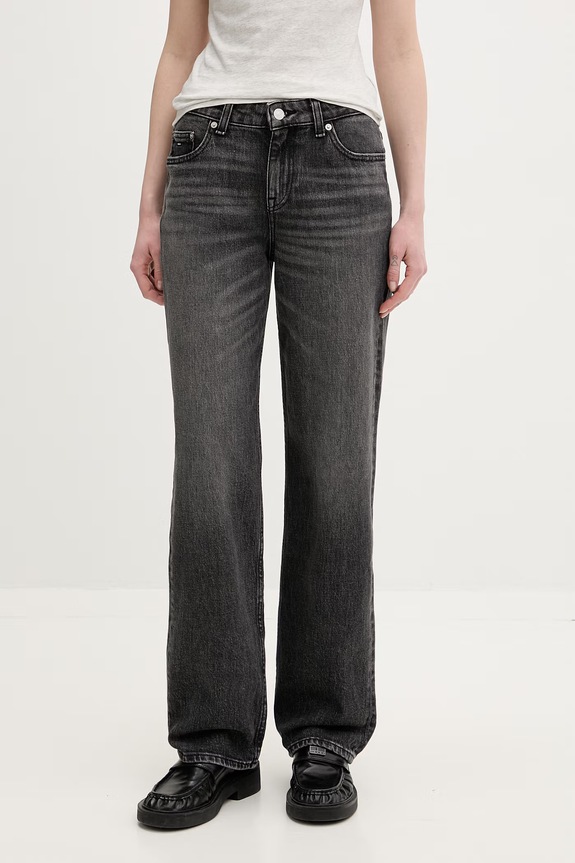 Tommy Jeans straight traperice za žene siva DW0DW23045