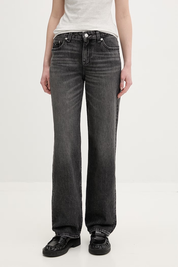 Tommy Jeans straight traperice za žene siva DW0DW23045
