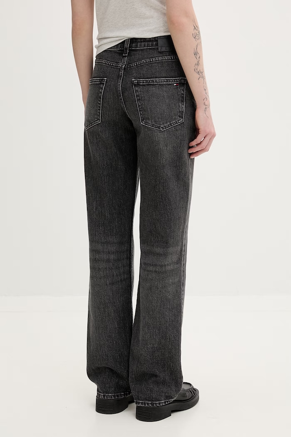 Odjeća Tommy Jeans straight traperice za žene DW0DW23045 siva