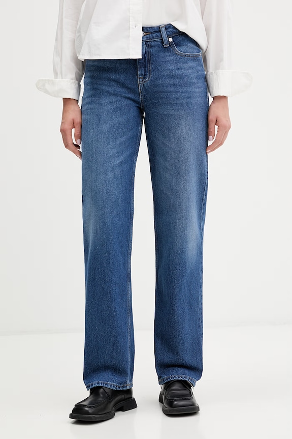 Tommy Jeans jeansy straight damskie granatowy DW0DW23046
