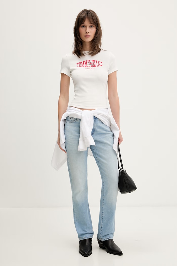 Tommy Jeans jeansy slim fit damskie DW0DW23156 niebieski SS26