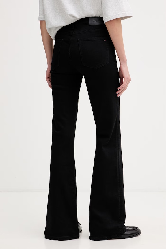 Ρούχα Tommy Hilfiger τζιν flare γυναικεία WW0WW49664 μαύρο
