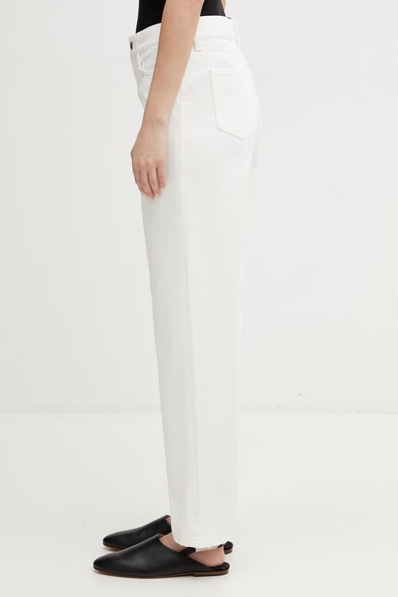 Maison Kitsuné blugi straight pentru femei QW01101WD4024 bej SS26