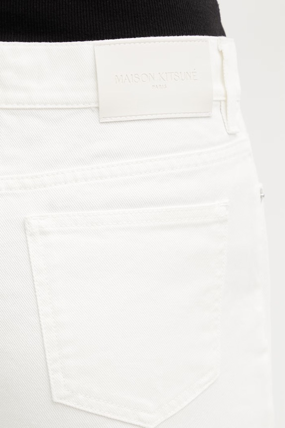 Maison Kitsuné blugi straight pentru femei bej QW01101WD4024