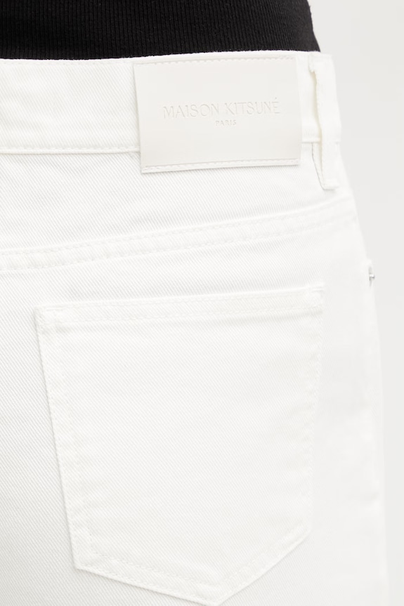Maison Kitsuné blugi straight pentru femei bej QW01101WD4024