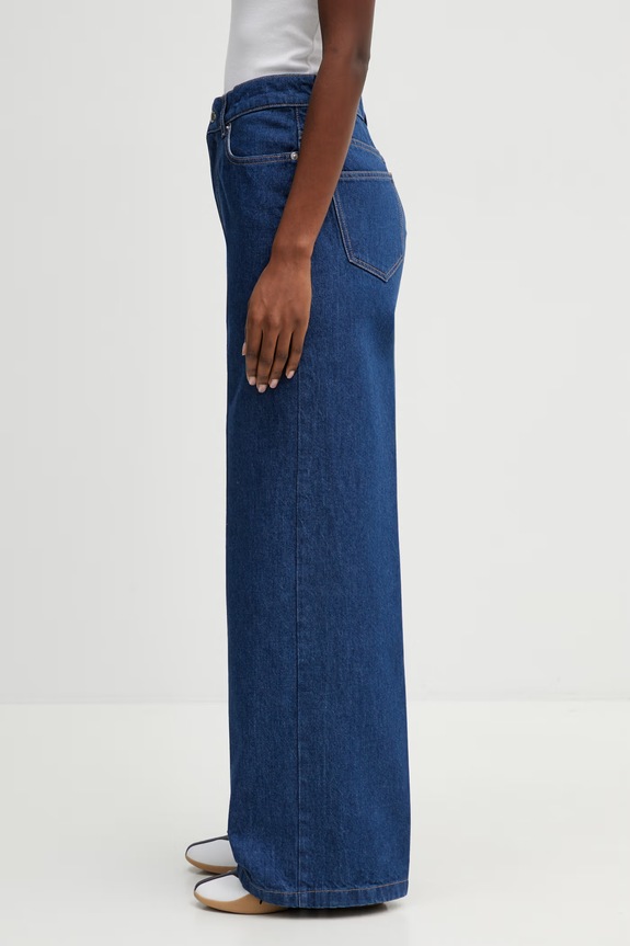 Maison Kitsuné relaxed fit džíny dámské QW01102WD4023 modrá SS26