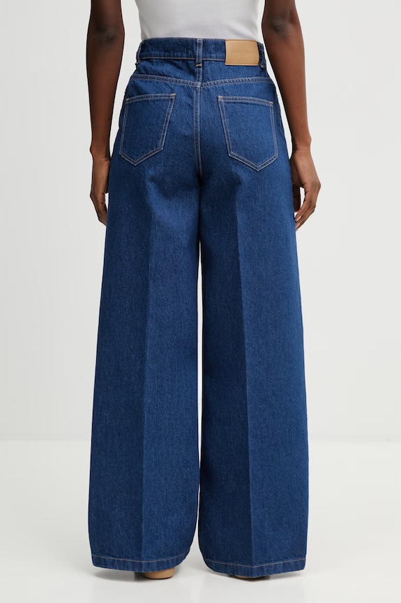 Oblečení Maison Kitsuné relaxed fit džíny dámské QW01102WD4023 modrá