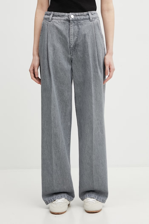 Maison Kitsuné Blugi relaxed fit pentru femei gri QW01103WD4021