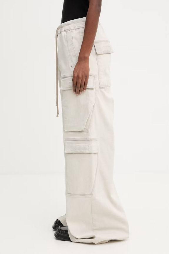 Rick Owens DRKSHDW Double Cargo Jumbo blugi relaxed fit pentru femei DS01F4324.SDMW bej SS26