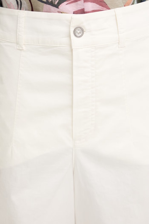 Marc Aurel spodnie wide leg damskie bawełniane z elastanem beżowy 1325A10540
