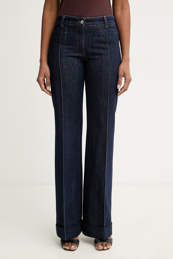 Missoni jeansy straight damskie granatowy DS26SI0L.BW00ZB
