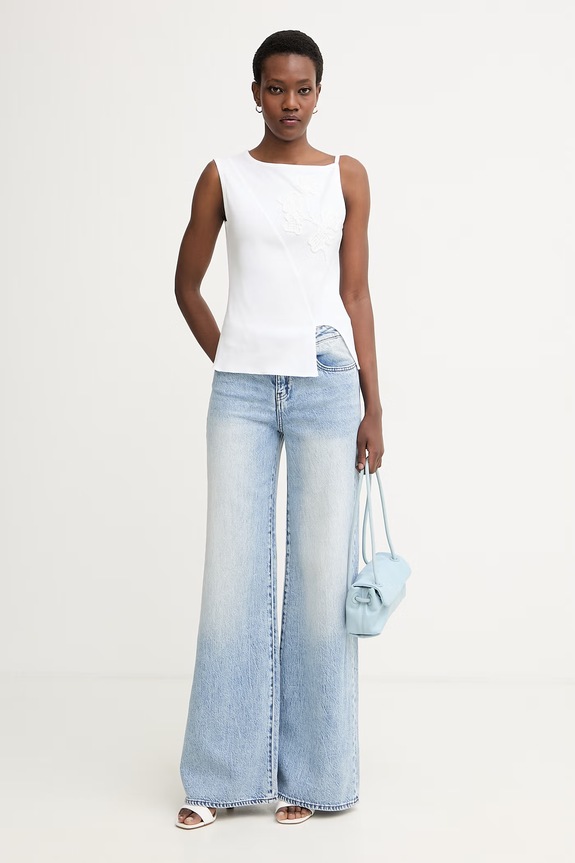 Armani Exchange rifle bootcut dámske XW001184.AF21338 modrá SS26